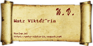 Watz Viktória névjegykártya